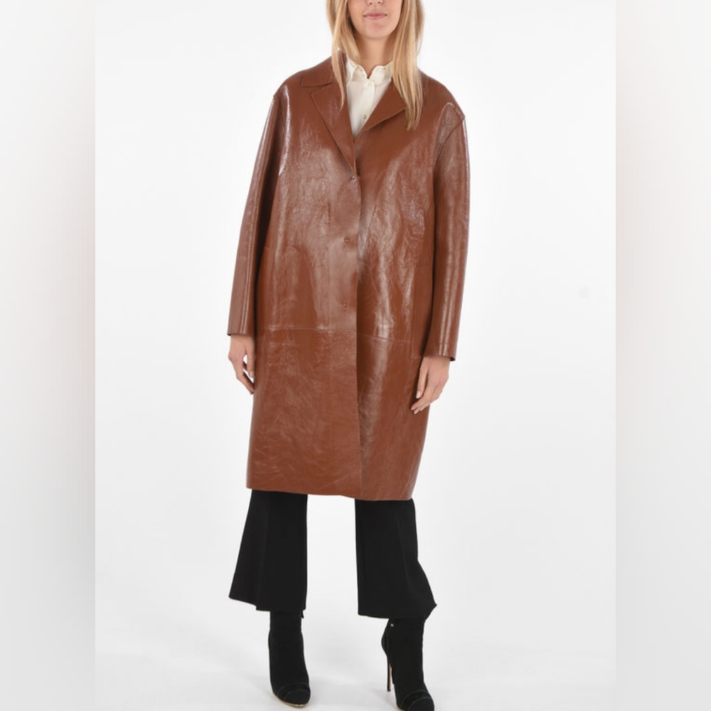 NWT Rochas leather trench coat